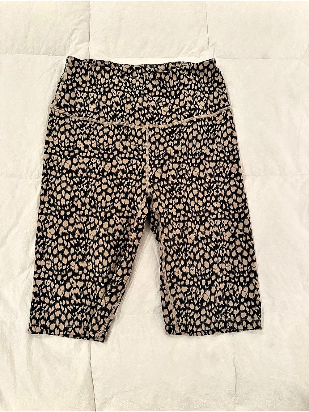 Varley Animal Print Bike Shorts in Brown & Black